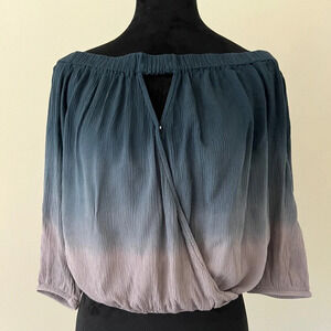 Guess Blue Purple Ombré Off Shoulder Blouse Women’s Size M